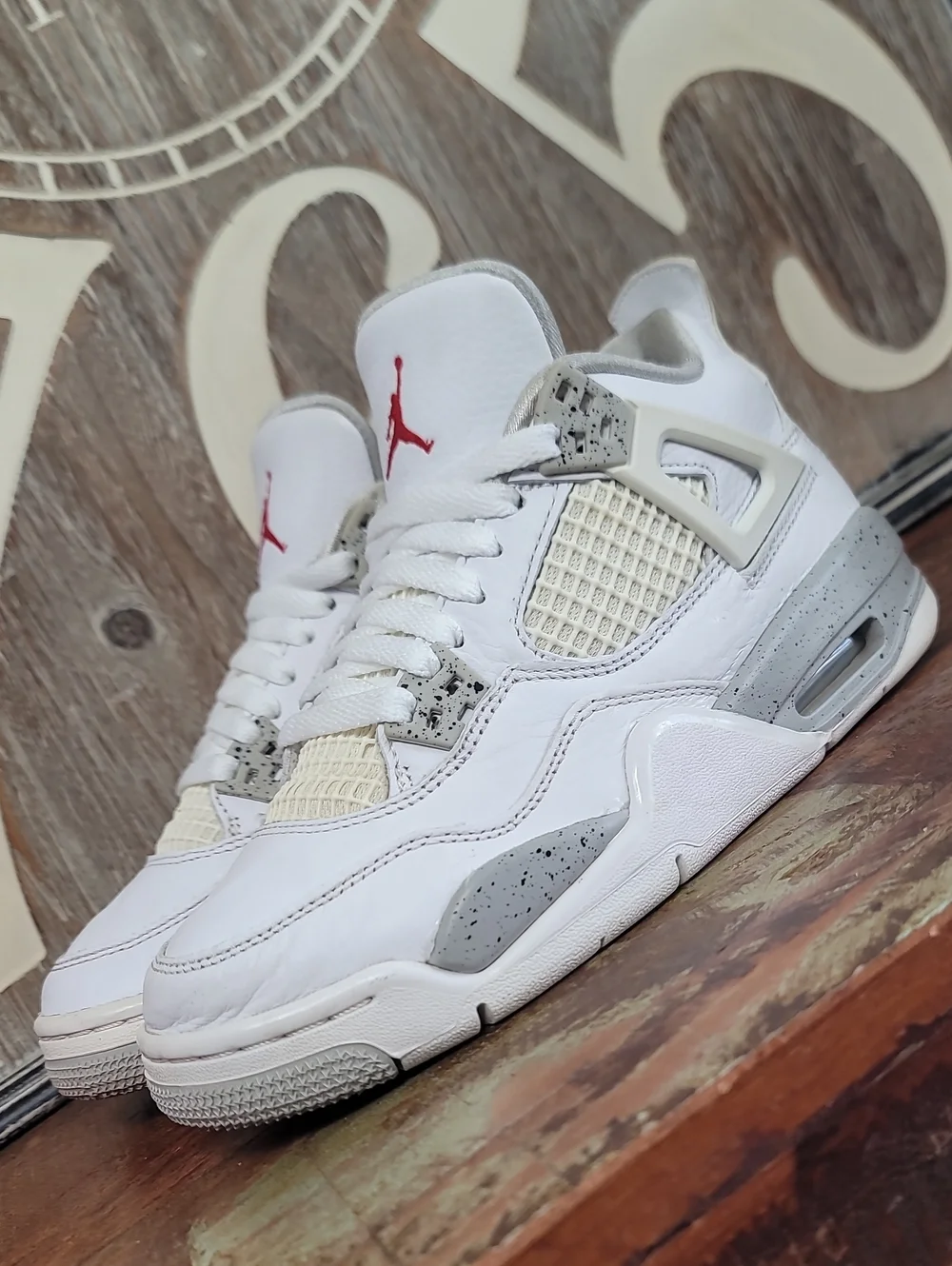 Nike Air Jordan 4 Retro 'White Oreo' Wmns 5.5 Good Condition, Fast Shipping.